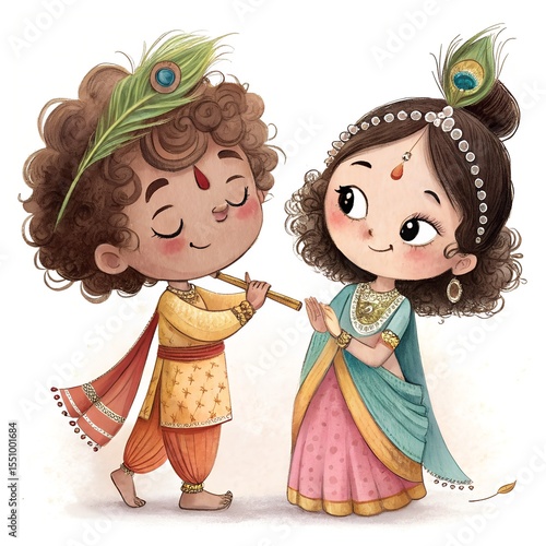Krishna radha drawing sketch illustration hindu god indian art 
