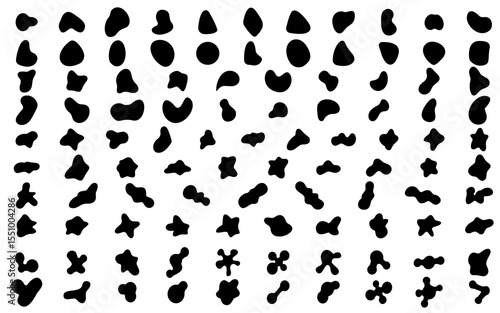 Incorrect irreguler random drop shape abstract organic blotch inkblot black shape