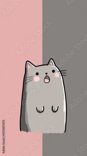 a surprised cat meme inspired mobile wallpaper