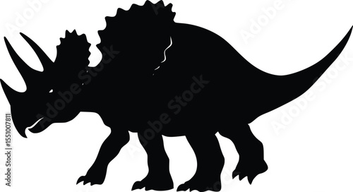 Triceratops Silhouette: Bold, Dramatic, Prehistoric Creature Illustration