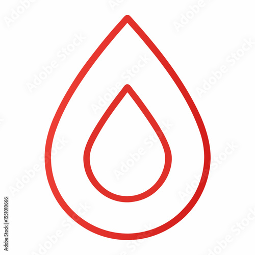 Blood drop outline icon on white background