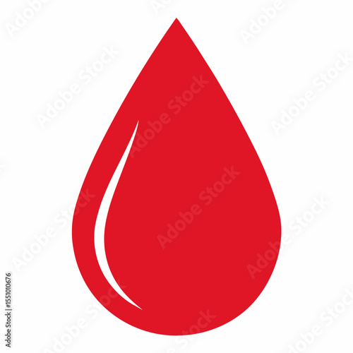 Blood drop silhouette icon on white background