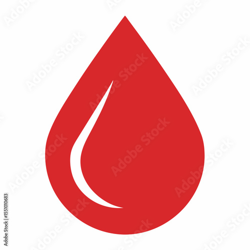 Blood drop silhouette icon on white background