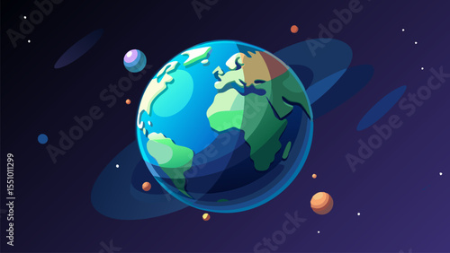 Vibrant Earth in Space. A Colorful Cosmic View