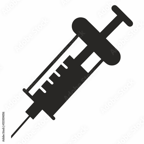 Vaccine silhouette icon on white background