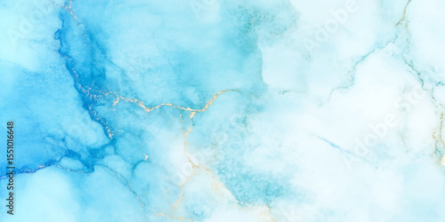 Marble ink abstract art from exquisite original painting for background, Closeup surface abstract marble pattern and blue marble texture background.