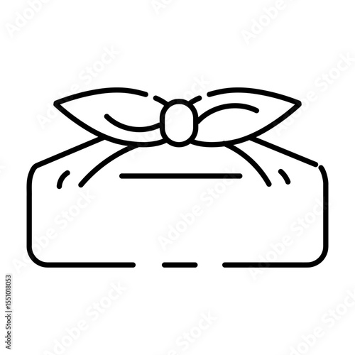 Wrapped lunch box icon with furoshiki cloth