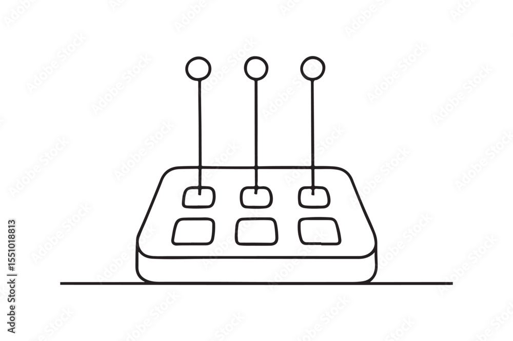 Control Panel with Levers continuous one line drawing minimalism design Control Panel with Levers continuous one line drawing minimalism design
