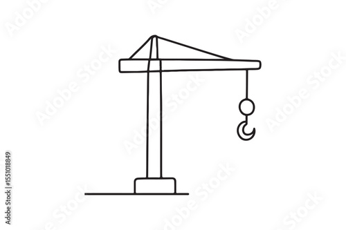 Crane with Hook continuous one line drawing minimalism design