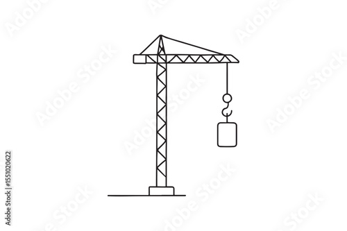 Vertical Crane Pole continuous one line drawing minimalism design
