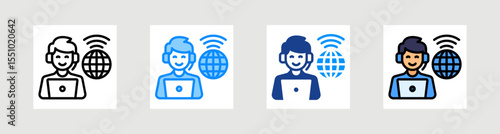 Remote Assistance Icon Collection Set Multiple Style