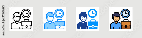 Working Hours Icon Collection Set Multiple Style
