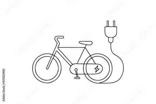 Electric Bicycle continuous one line drawing minimalism design