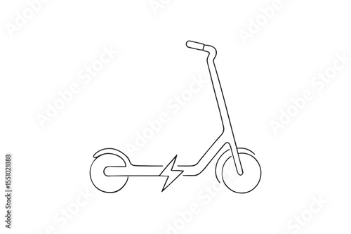 Electric Scooter continuous one line drawing minimalism design