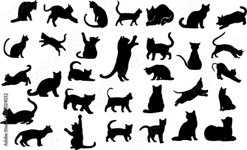 ねこ シルエット ベクター	