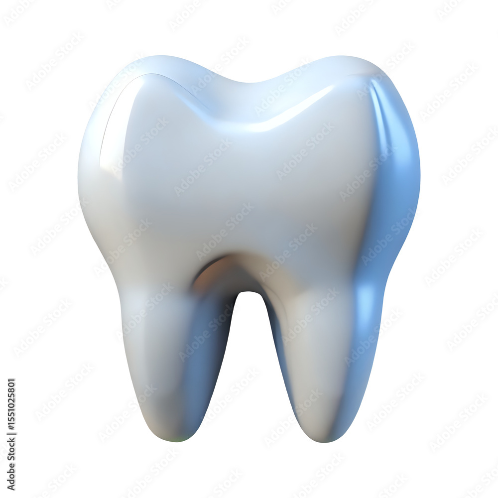 3D Tooth Icon – Dental Symbol in White Glossy Plastic Style on Transparent Background 3D Tooth Icon – Dental Symbol in White Glossy Plastic Style on Transparent Background