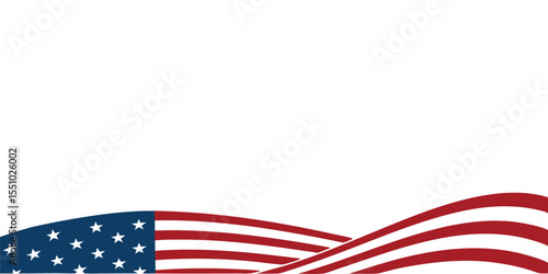 American Flag Border Frame – Red White Blue Stripes, Patriotic USA Edge Design, Minimal Vector Template