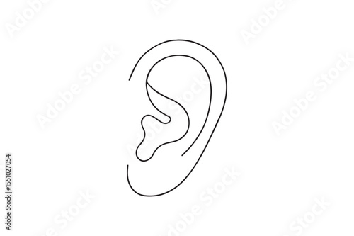 Human Ear continuous one line drawing minimalism design