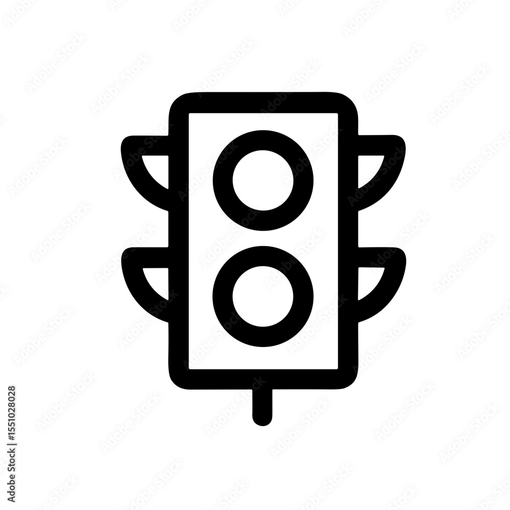 Simple Outline Traffic Light Signal Control Warning Sign Icon Simple Outline Traffic Light Signal Control Warning Sign Icon