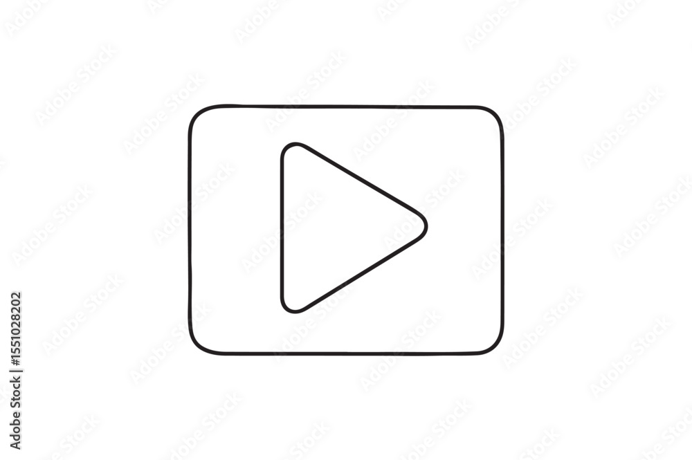 Play Button continuous one line drawing minimalism design Play Button continuous one line drawing minimalism design