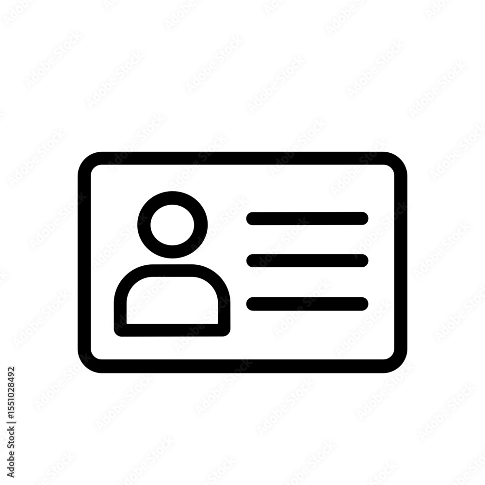 Simple Outline Identification Card Document Symbol Icon Shape Element Simple Outline Identification Card Document Symbol Icon Shape Element