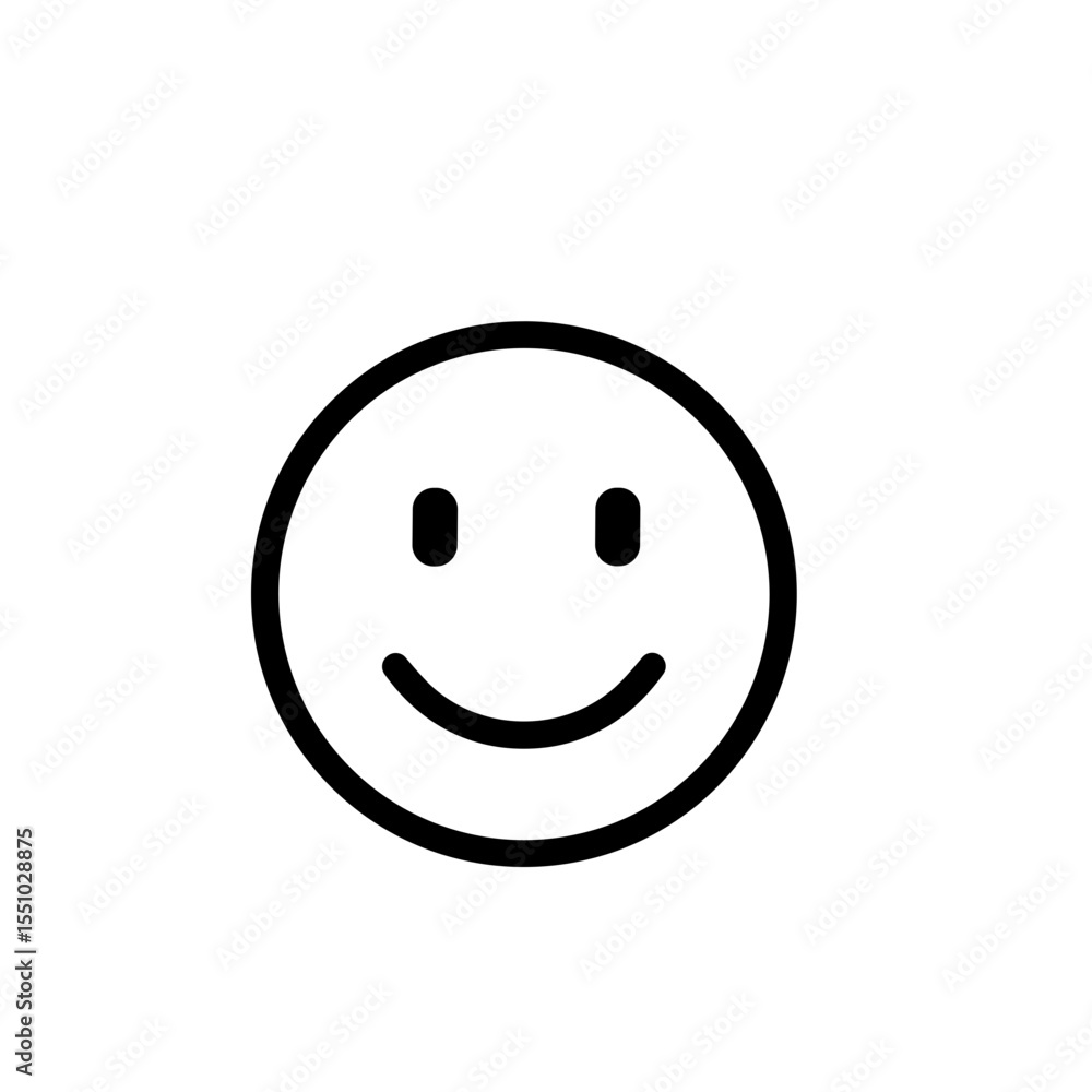 Fototapeta premium Minimalist Line Art Smiling Face Emoticon Expression Graphic Element