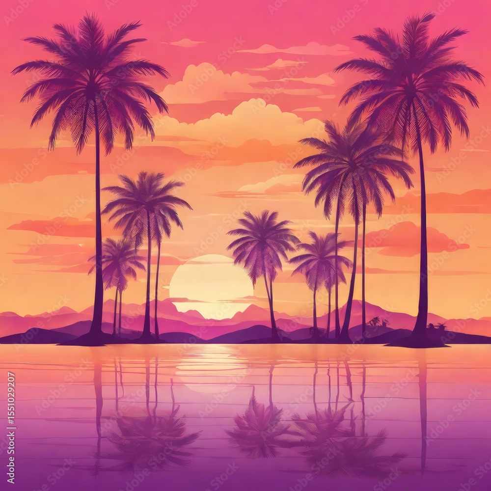 Obraz premium sunset on tropical beach