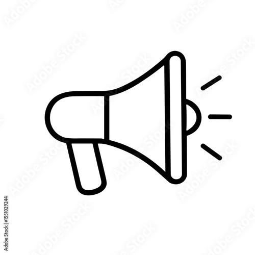 Simple Line Art Megaphone Announcement Communication Loudspeaker Tool Icon