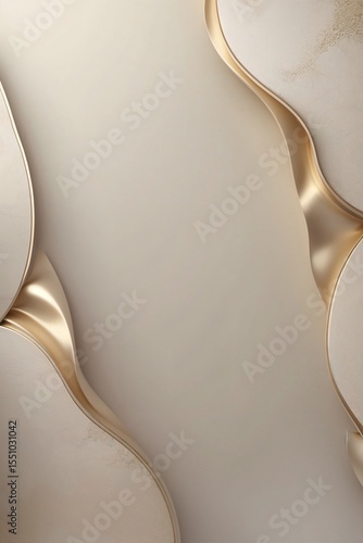 Elegant Beige Floral Embossed Pattern with 3D Curves