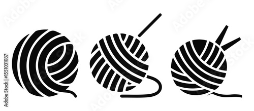 Yarn Ball Icon Set vector illustration.