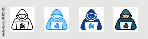 Hacker Icon Collection Set Multiple Style