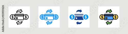 Wire Transfer Icon Collection Set Multiple Style