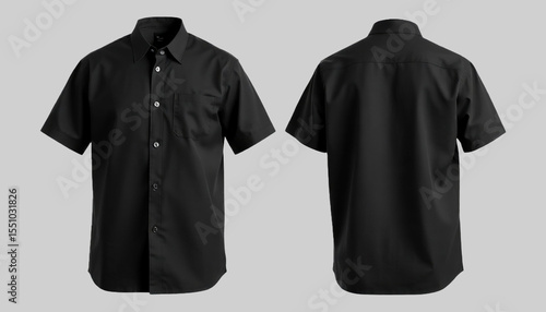 mockup polo shirt front and back view