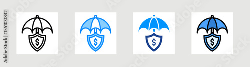 Insurance Money Icon Collection Set Multiple Style