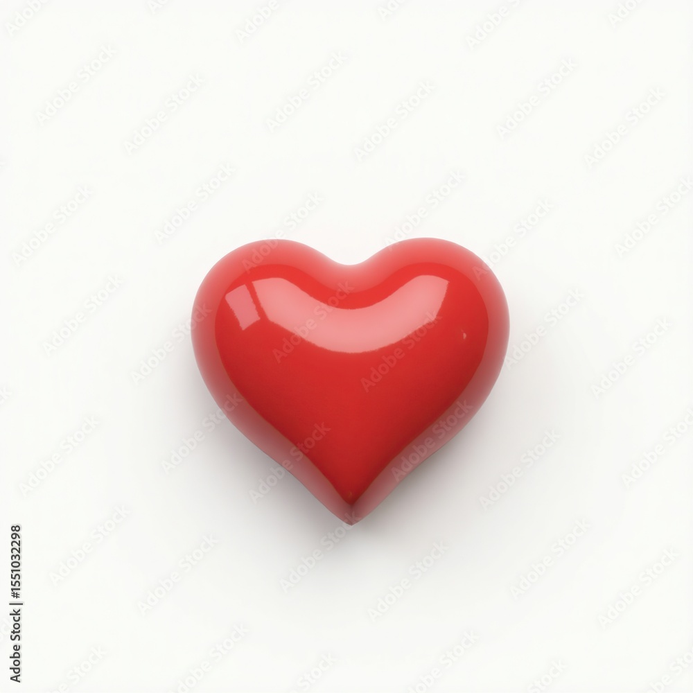 Red heart shape on white background. Red heart shape on white background.