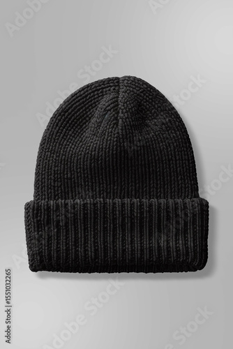 mock up ribbed knit beanie hat