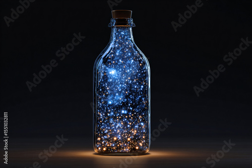 a bottle with a light inside of it