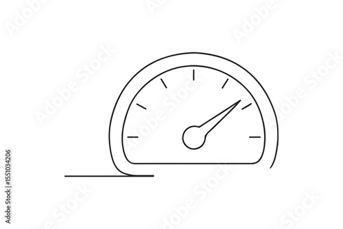Speed Gauge continuous one line drawing minimalism design