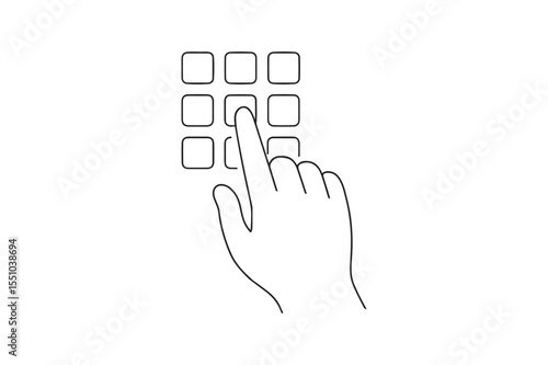 Keypad Input continuous one line drawing minimalism design