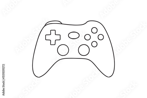 Remote Gaming Controller continuous one line drawing minimalism design