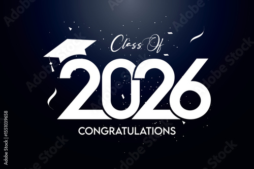 Class of 2026 Text for graduation design, high school or college graduate	