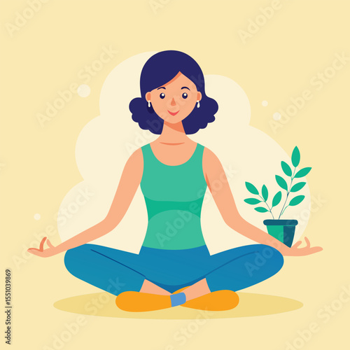 Wallpaper Mural woman doing yoga vector Torontodigital.ca