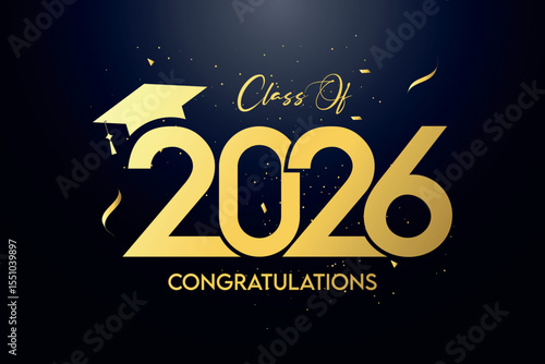 Class of 2026 Text for graduation design, high school or college graduate	