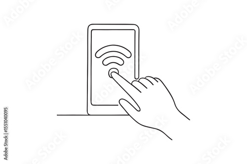 Touch Screen Remote continuous one line drawing minimalism design