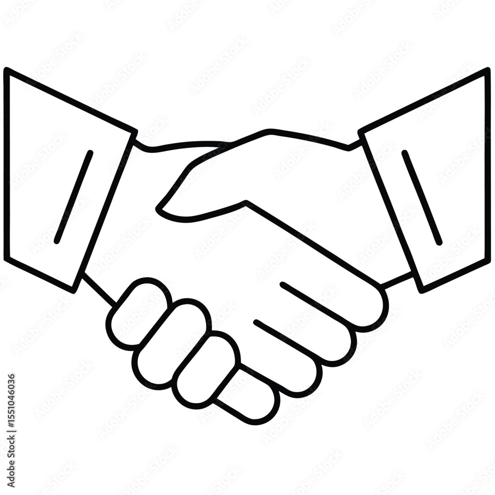 Obraz premium Business Deal Handshake line art Icon