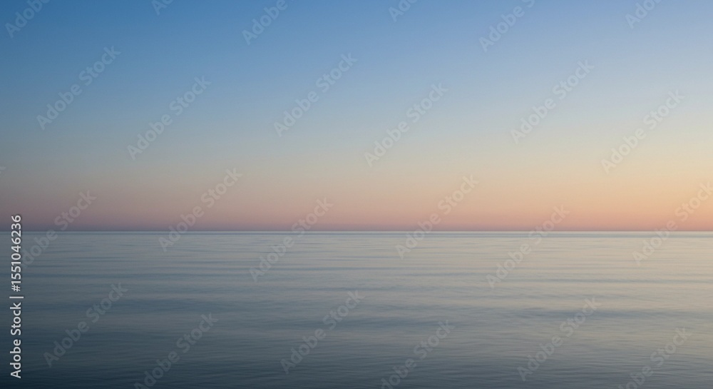 Fototapeta premium A calm ocean view with a minimal gradient blue sky