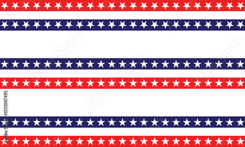 Horizontal star stripe pattern with bold red, white, and navy blue colors. This seamless patriotic-style background is ideal for festive themes, decorations, or digital designs.