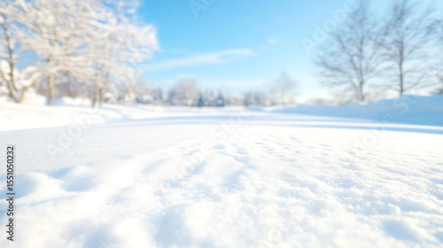 Wallpaper Mural A serene winter landscape showcasing untouched snow under a clear blue sky, evoking a sense of tranquility and peace. Torontodigital.ca