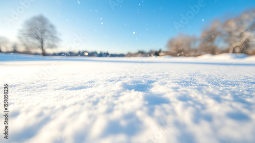 Wallpaper Mural A serene winter landscape featuring fresh snow, glistening under the bright blue sky, perfect for evoking peaceful moments. Torontodigital.ca
