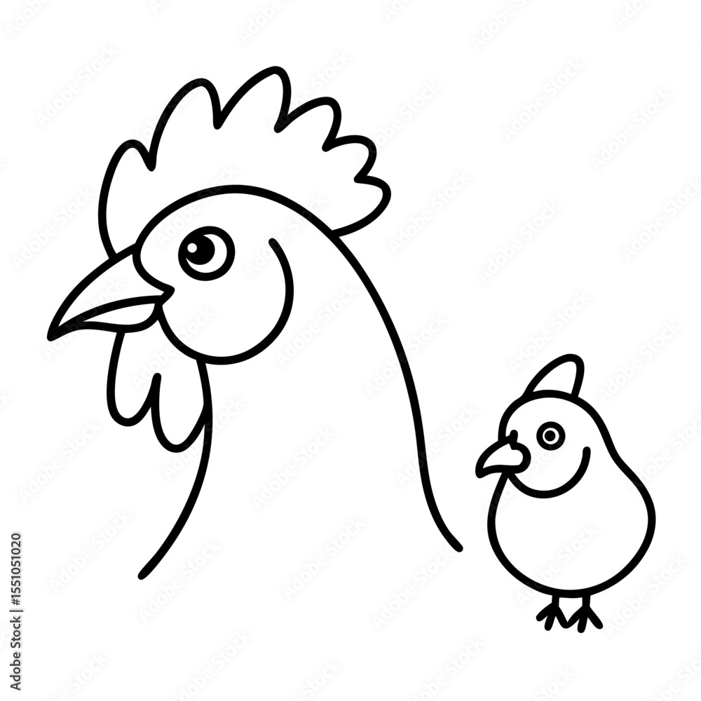 Fototapeta premium vector illustration of a cartoon chicken